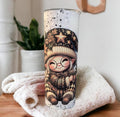 Cute Christmas Gnome Tumbler Can Be Personalized, Includes A Reusable Straw, Winter Gnomes Tumbler, Great For Hot and Cold Beverages
