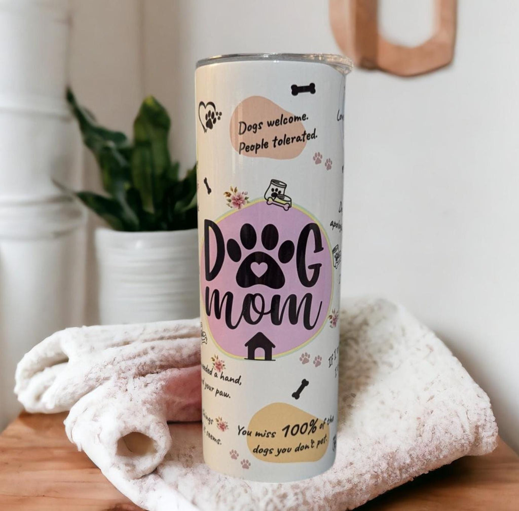 Dog Mom Tumbler with Adorable Sayings Sip in Style, Cute Affirmations Dog Mom Tumbler A Perfect Gift for Fur Moms, Moms Fur Babies Tumbler
