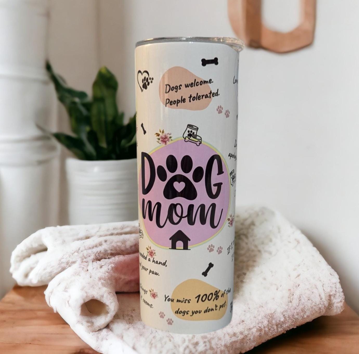 Dog Mom Tumbler with Adorable Sayings Sip in Style, Cute Affirmations Dog Mom Tumbler A Perfect Gift for Fur Moms, Moms Fur Babies Tumbler