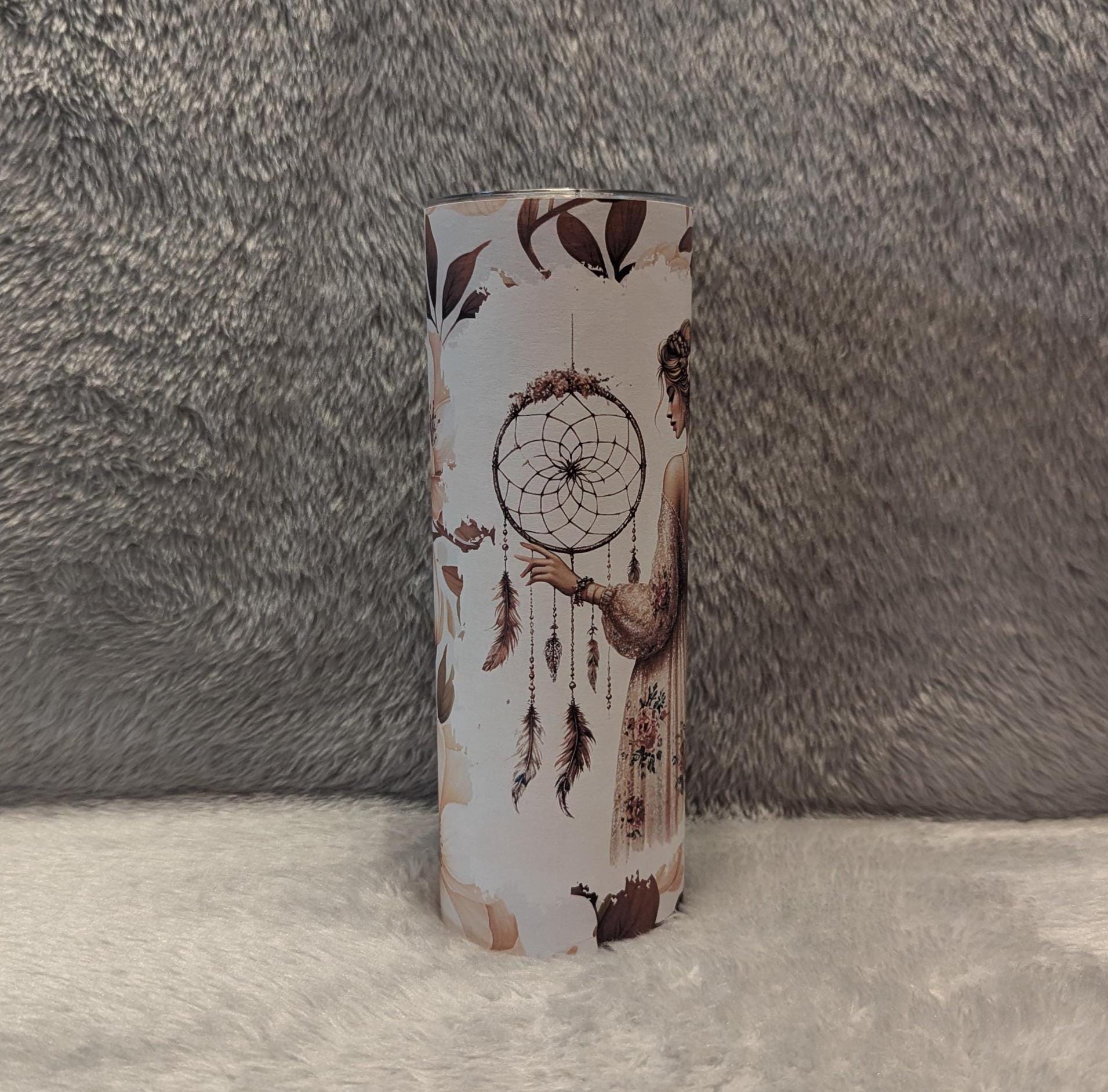 Boho Flower Girl Tumbler Can Be Personalized, 20oz Tumbler For Everyday Use - Hot Or Cold Drinks, Includes A Reusable Straw