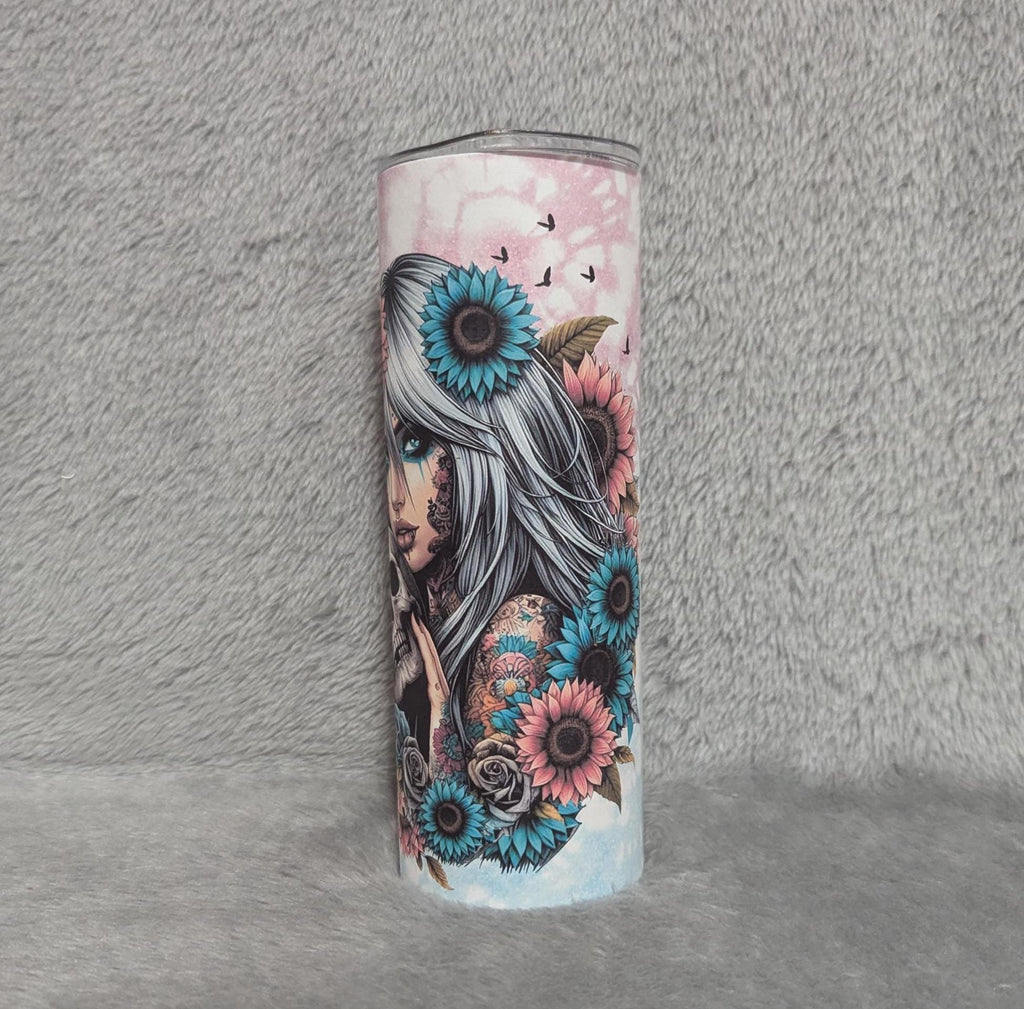 Just A Little Savage Sunflower Girl Tumbler Can Be Personalized, Boho Girl Tumbler, For Everyday Use - Hot Or Cold Drinks, Gift For Her
