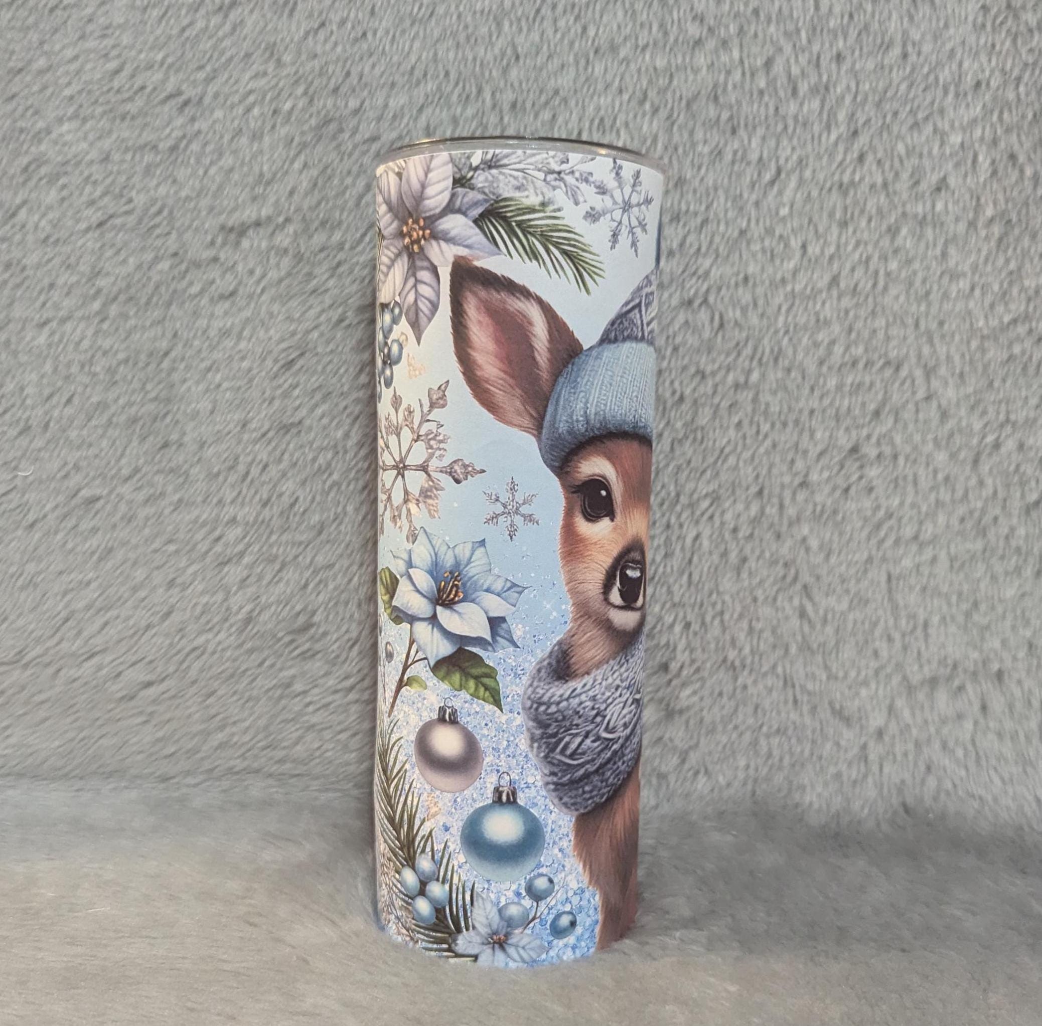 Christmas Deer Tumbler Can Be Personalized, Cup With Name, Christmas Gift, Holiday Tumbler, Christmas Party Gift, 20oz Tumbler