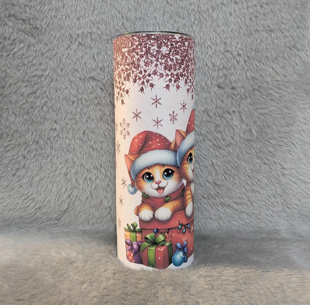 Christmas Kittens Tumbler Can Be Personalized, Christmas Tumbler Gift, Cup With Name, Christmas Gift, Holiday Tumbler, 20oz Tumbler