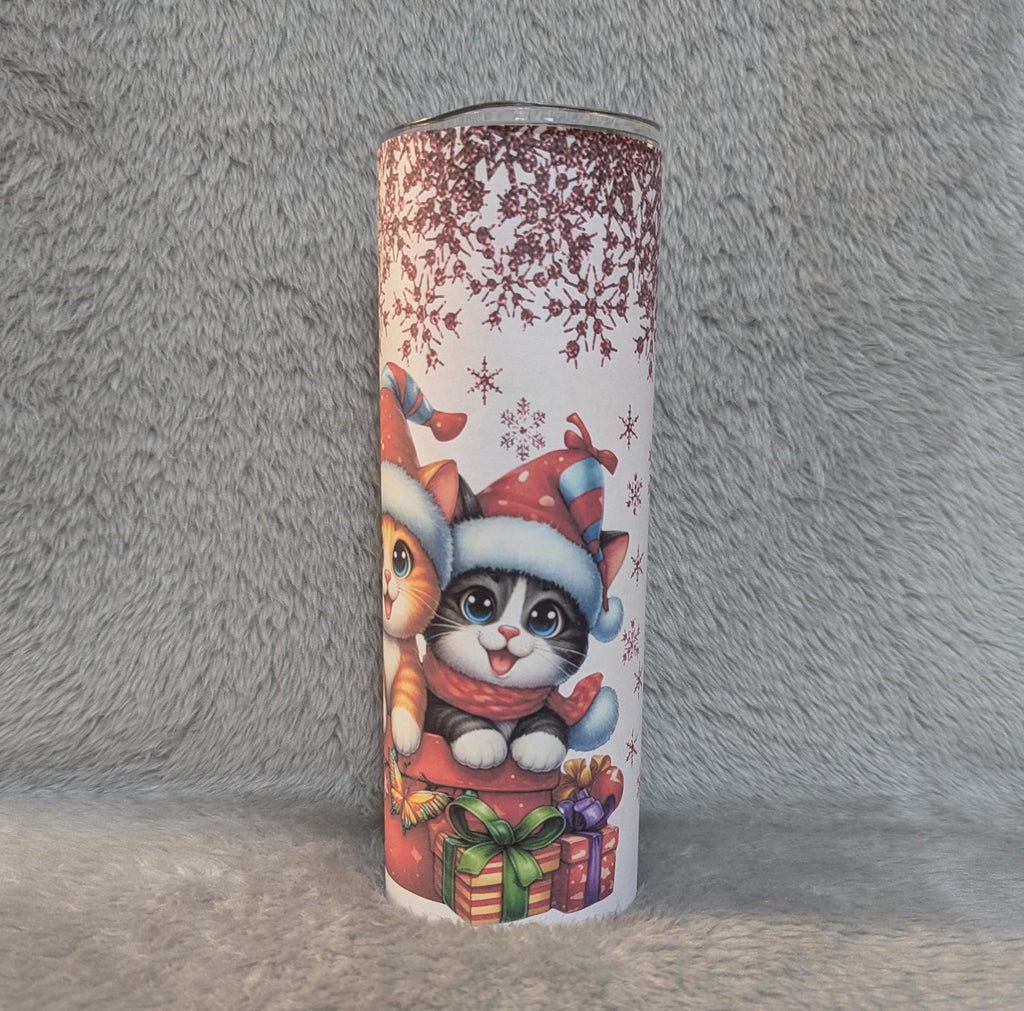Christmas Kittens Tumbler Can Be Personalized, Christmas Tumbler Gift, Cup With Name, Christmas Gift, Holiday Tumbler, 20oz Tumbler