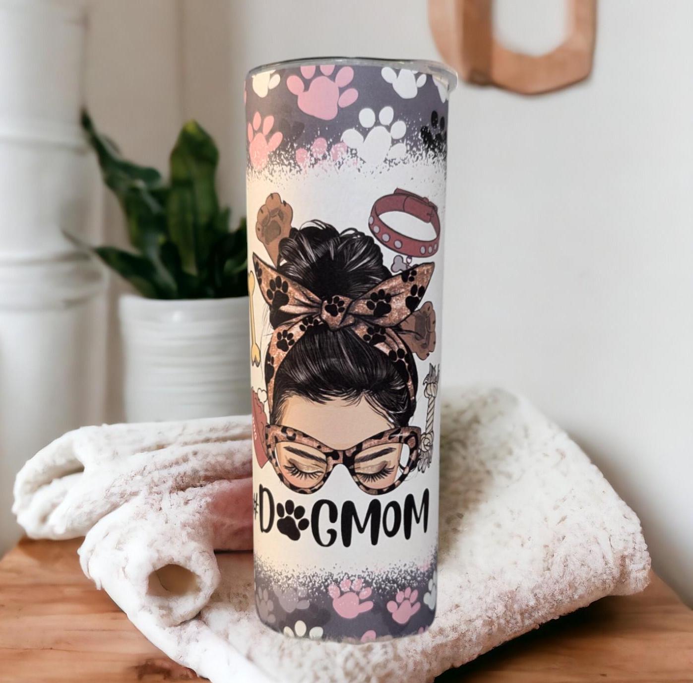 Dog Mom Tumbler Can Be Personalized, Gift For Mom, Dog Mom Cup, Gift For Her, 20oz Tumbler With Reusable Straw