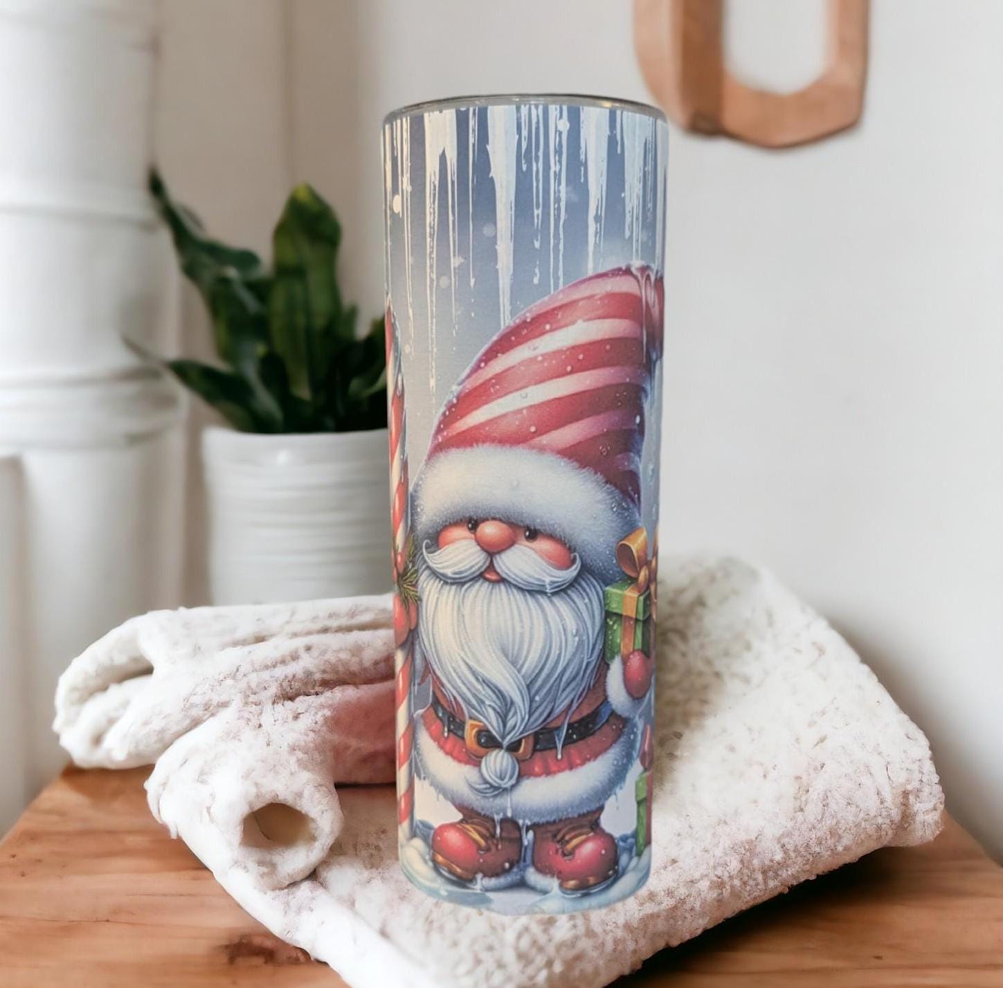 Christmas Gnome Tumbler Can Be Personalized, Gnome Cup With Name, Christmas Winter Gnomes, Gnome Lover Gift