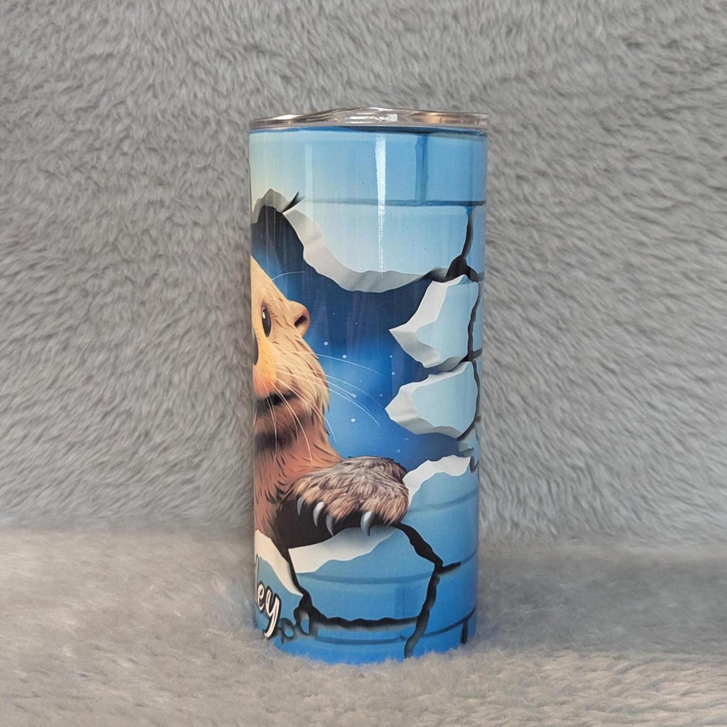 Adorable Kids Otter Tumbler with Peek-a-Boo Design, Includes Lid and Straw, Kids 15oz Tumbler Great For Home Or On The Go