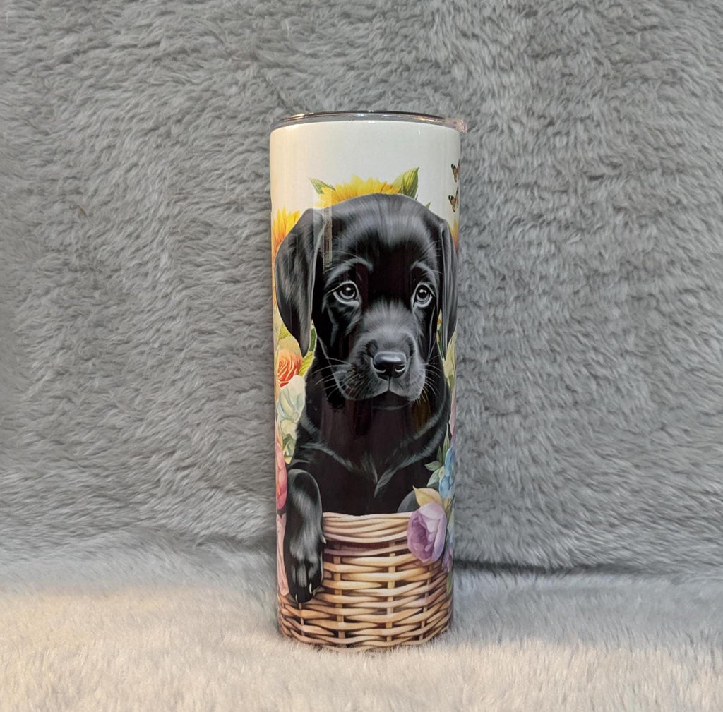 Black Labrador Puppy Tumbler That Can Be Personalized Includes A Straw, Cup With Name, Dog Lover Tumbler, Dog Lover Gift, Hot Or Cold Drinks