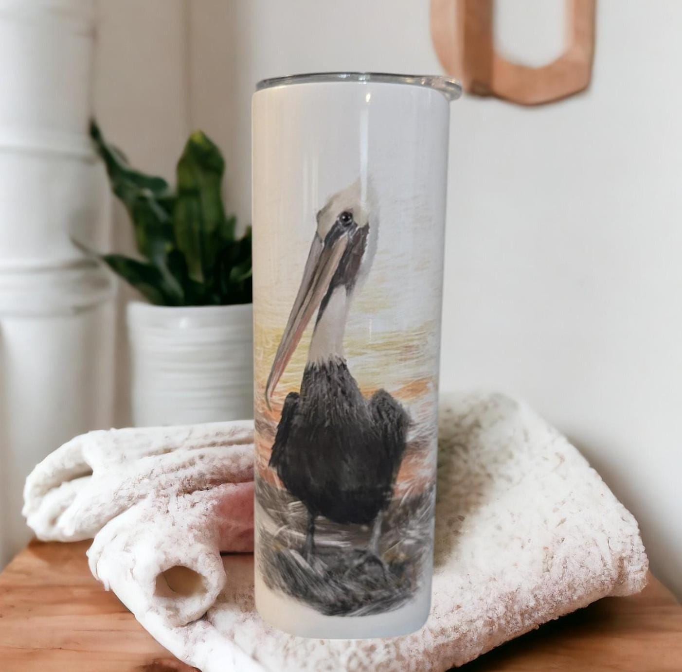 Pelican Tumbler Can Be Personalized, Pelican Gift, 20oz Tumbler With Reusable Straw, Hot Or Cold Drinks, Pelican Cup With name