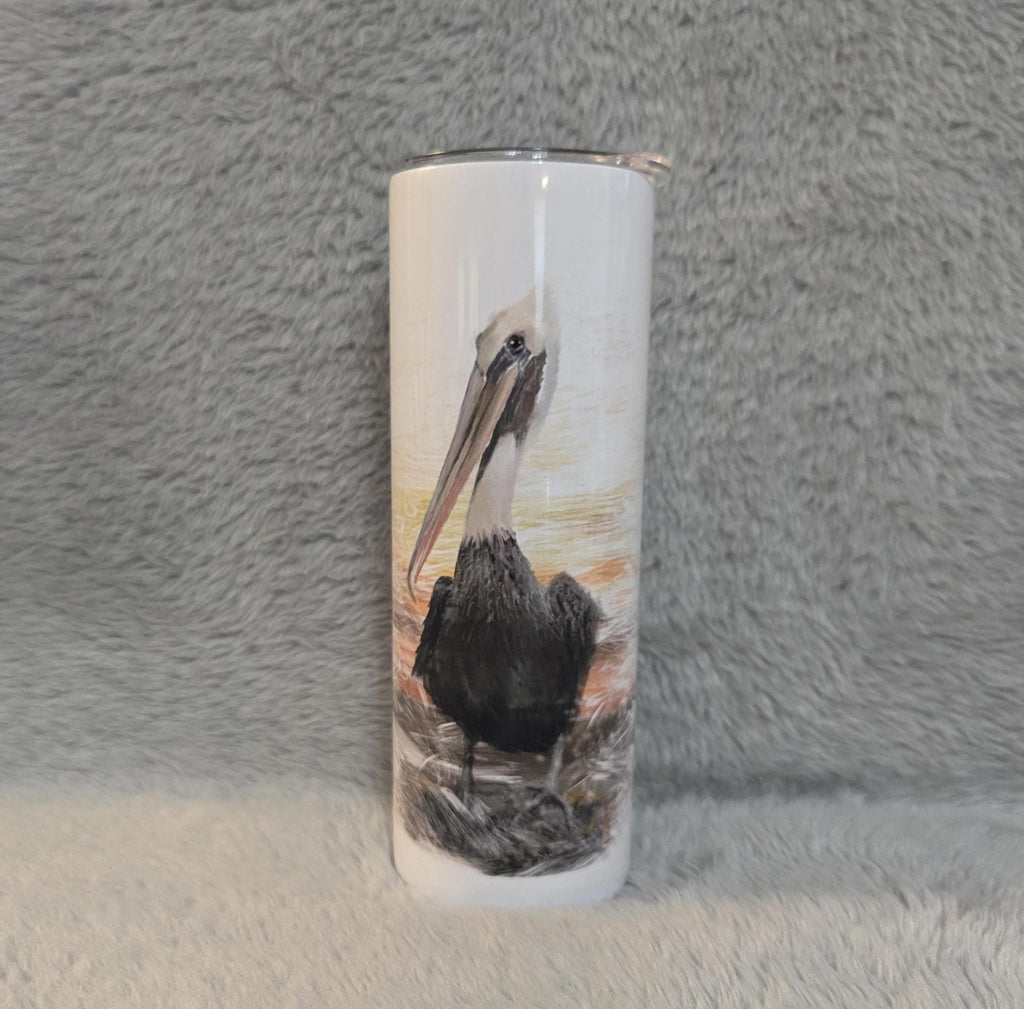 Pelican Tumbler Can Be Personalized, Pelican Gift, 20oz Tumbler With Reusable Straw, Hot Or Cold Drinks, Pelican Cup With name