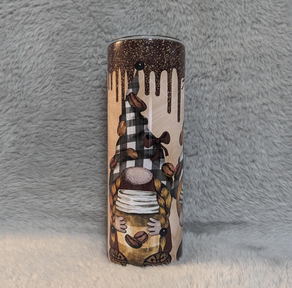 Coffee Gnome Tumbler With Reusable Straw, Can Be Personalized, Coffee Gnome Tumbler, Gnome Cup With Name, Gnome Coffee Cup
