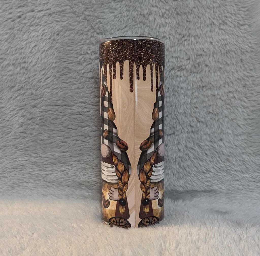 Coffee Gnome Tumbler With Reusable Straw, Can Be Personalized, Coffee Gnome Tumbler, Gnome Cup With Name, Gnome Coffee Cup