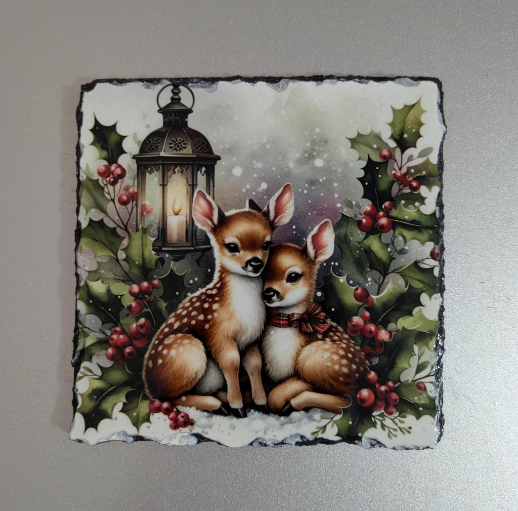 Pretty Slate Deer Picture With Display Legs
