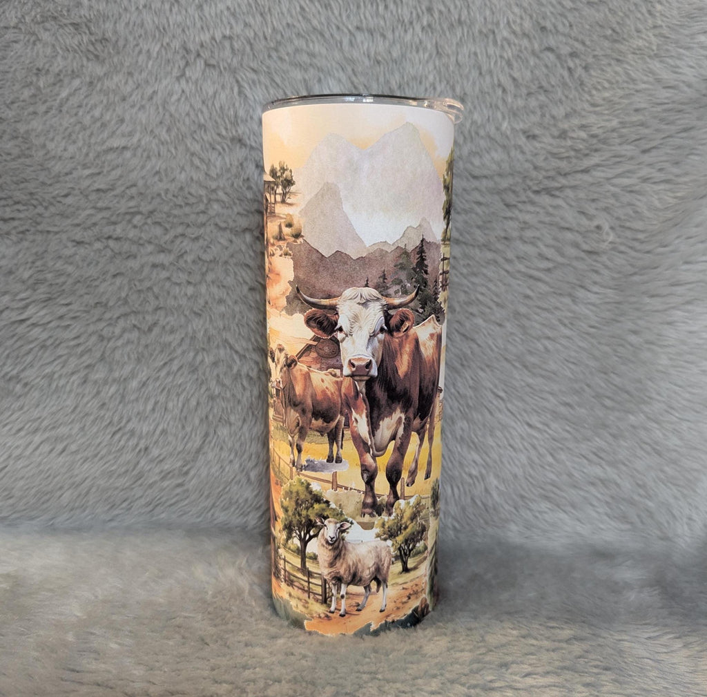 Farm Animal Tumbler 20oz With Reusable Straw