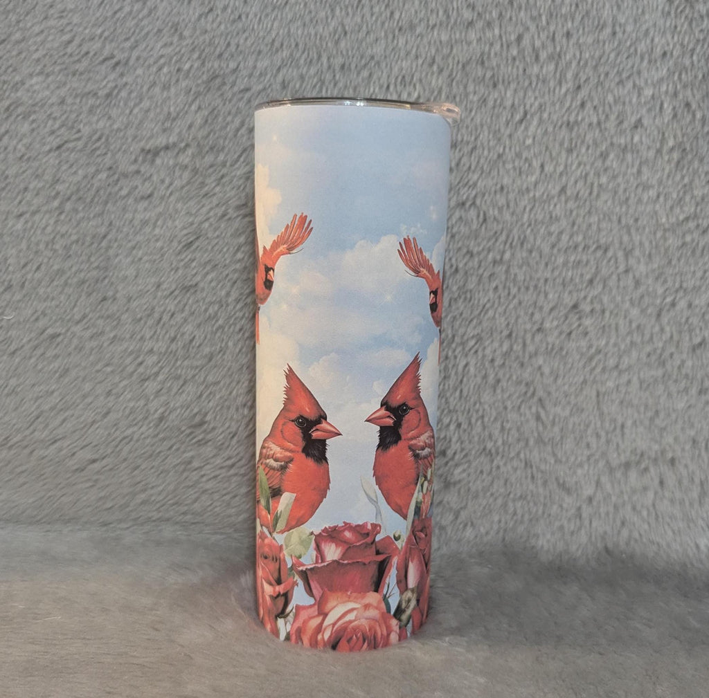 Cardinal Tumbler Can Be Personalized, Includes Reusable Straw, Cardinal Cup, Cardinal Gift, Bird Tumbler For Bird Lovers, Hot Or Cold Drinks