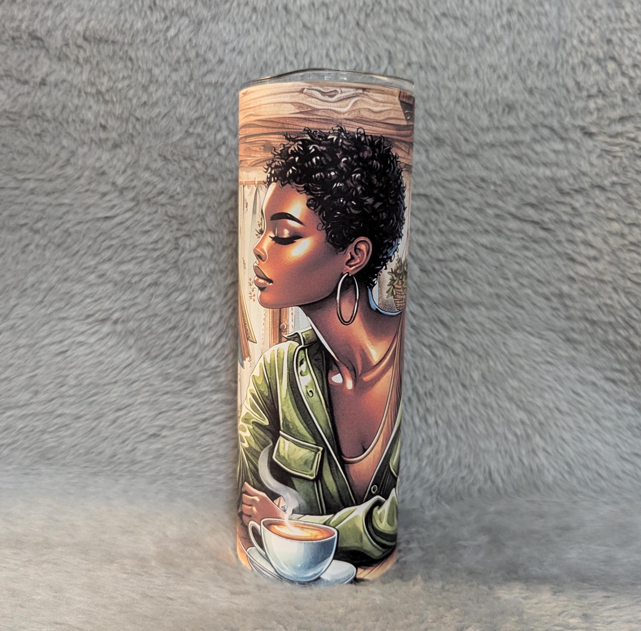 Just A Girl Who Loves Books and Coffee Tumbler, Includes A Reusable Straw, Gift For Book Reader and Coffee Lovers, 20oz Skinny Tumbler