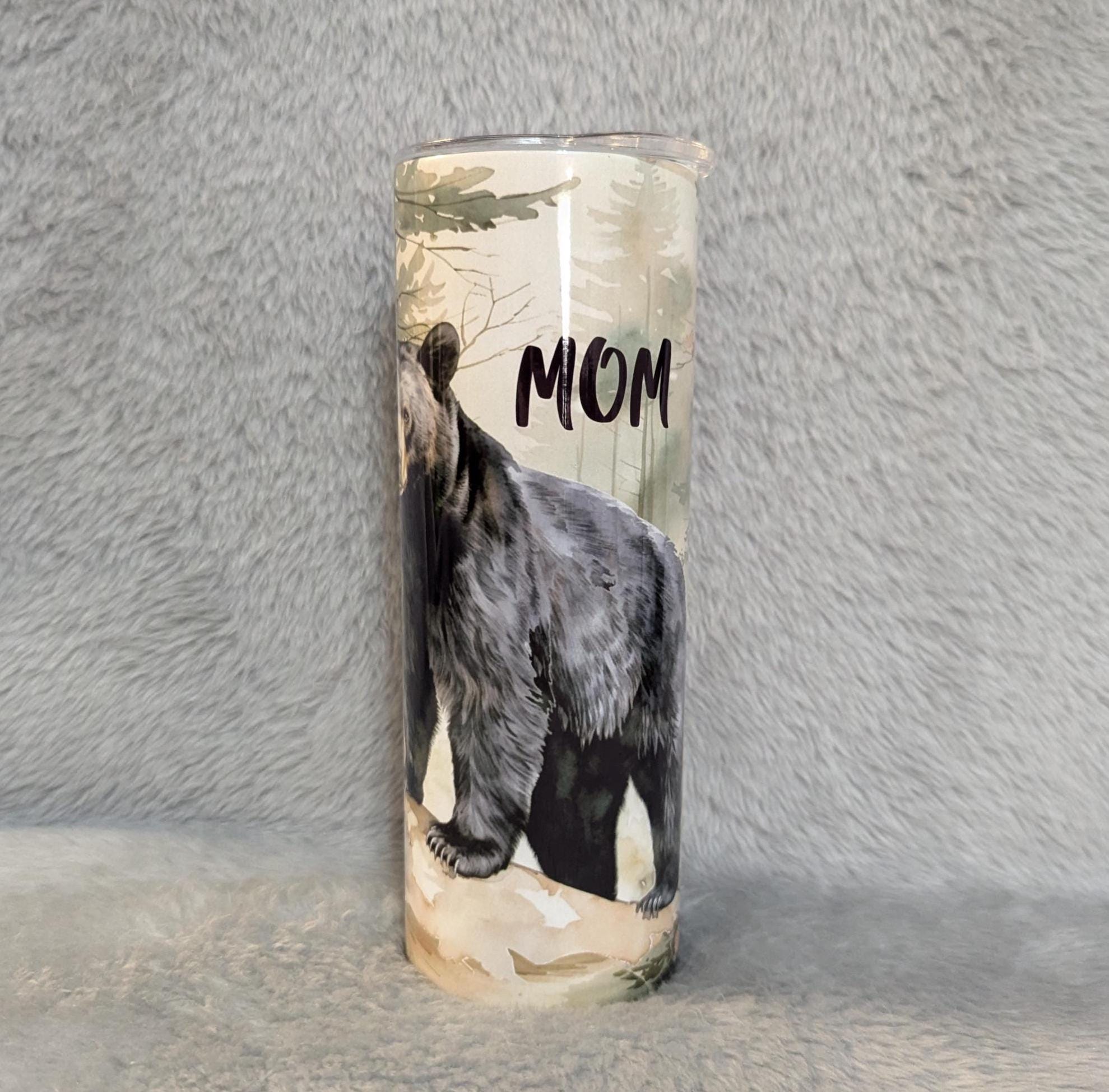 Black Bear Tumbler Can Be Personalized, Great Gift For Any Bear Lover, 20oz Tumbler With Straw - Hot Or Cold Drinks