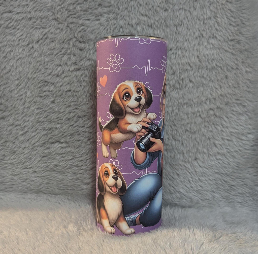 Dog Lady Tumbler Can Be Personalized, Dog Mom Tumbler, Dog Gifts, Includes Reusable Straw, For Home Or On The Go Hot Or Cold Drink