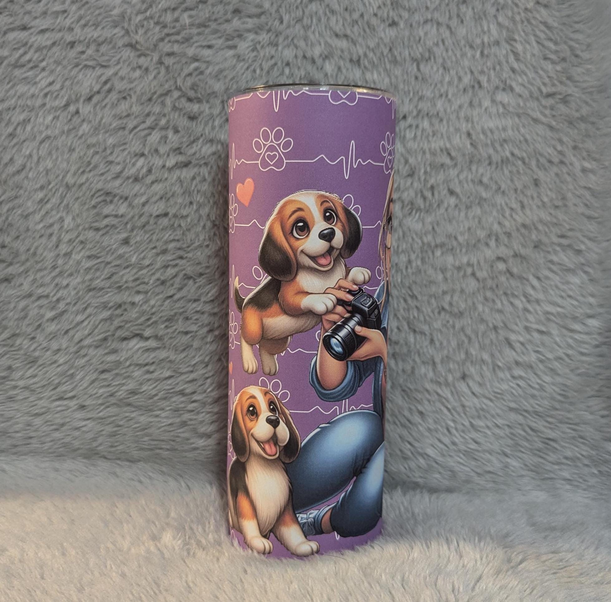 Dog Lady Tumbler Can Be Personalized, Dog Mom Tumbler, Dog Gifts, Includes Reusable Straw, For Home Or On The Go Hot Or Cold Drink