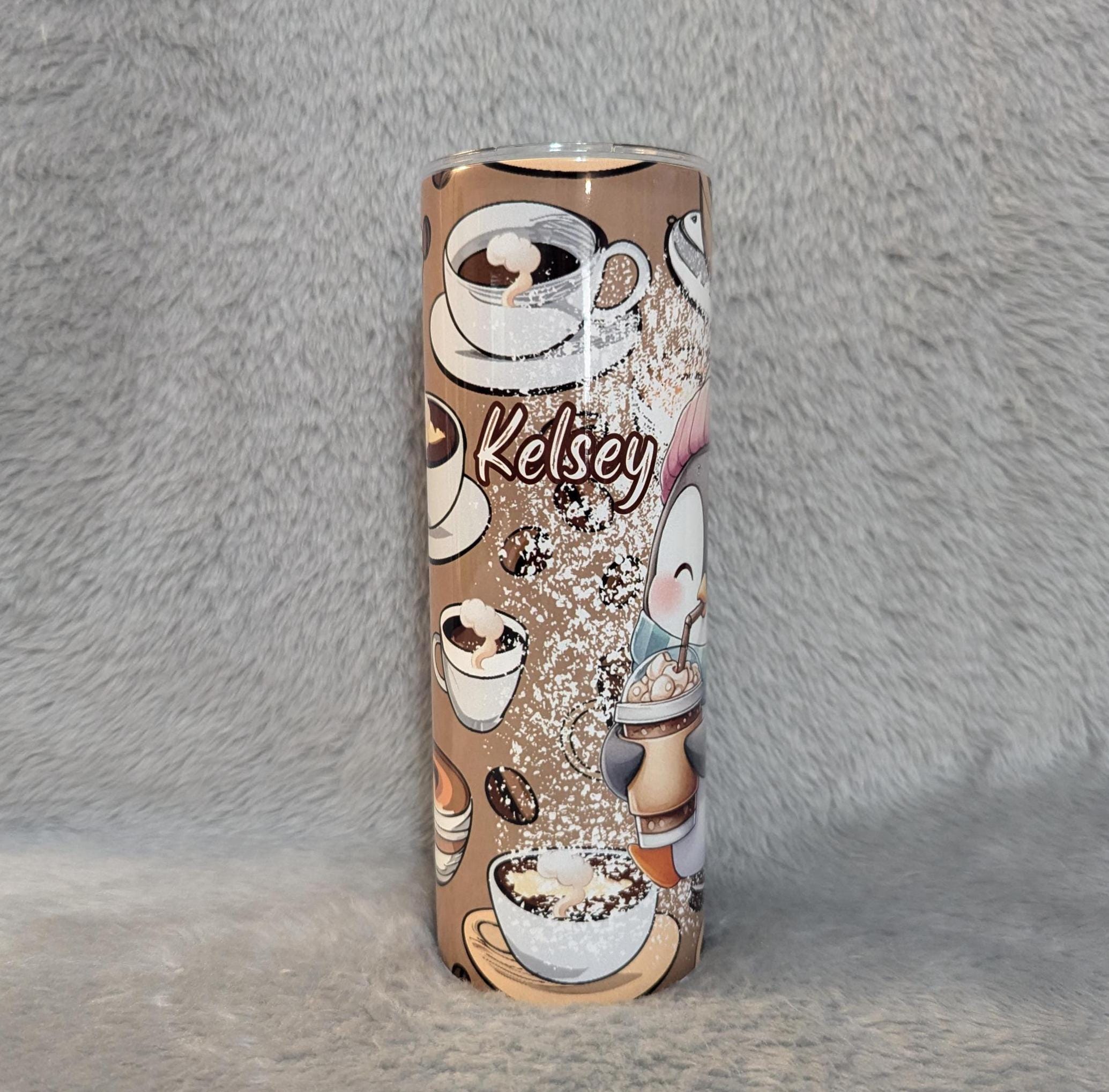 Cute Coffee Penguin Tumbler Can Be Personalized, Cup With Name, Penguin Lover Gift, Great For Everyday Use - Hot Or Cold Drinks