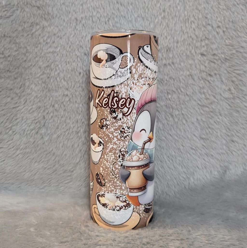 Cute Coffee Penguin Tumbler Can Be Personalized, Cup With Name, Penguin Lover Gift, Great For Everyday Use - Hot Or Cold Drinks