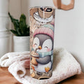Cute Coffee Penguin Tumbler Can Be Personalized, Cup With Name, Penguin Lover Gift, Great For Everyday Use - Hot Or Cold Drinks