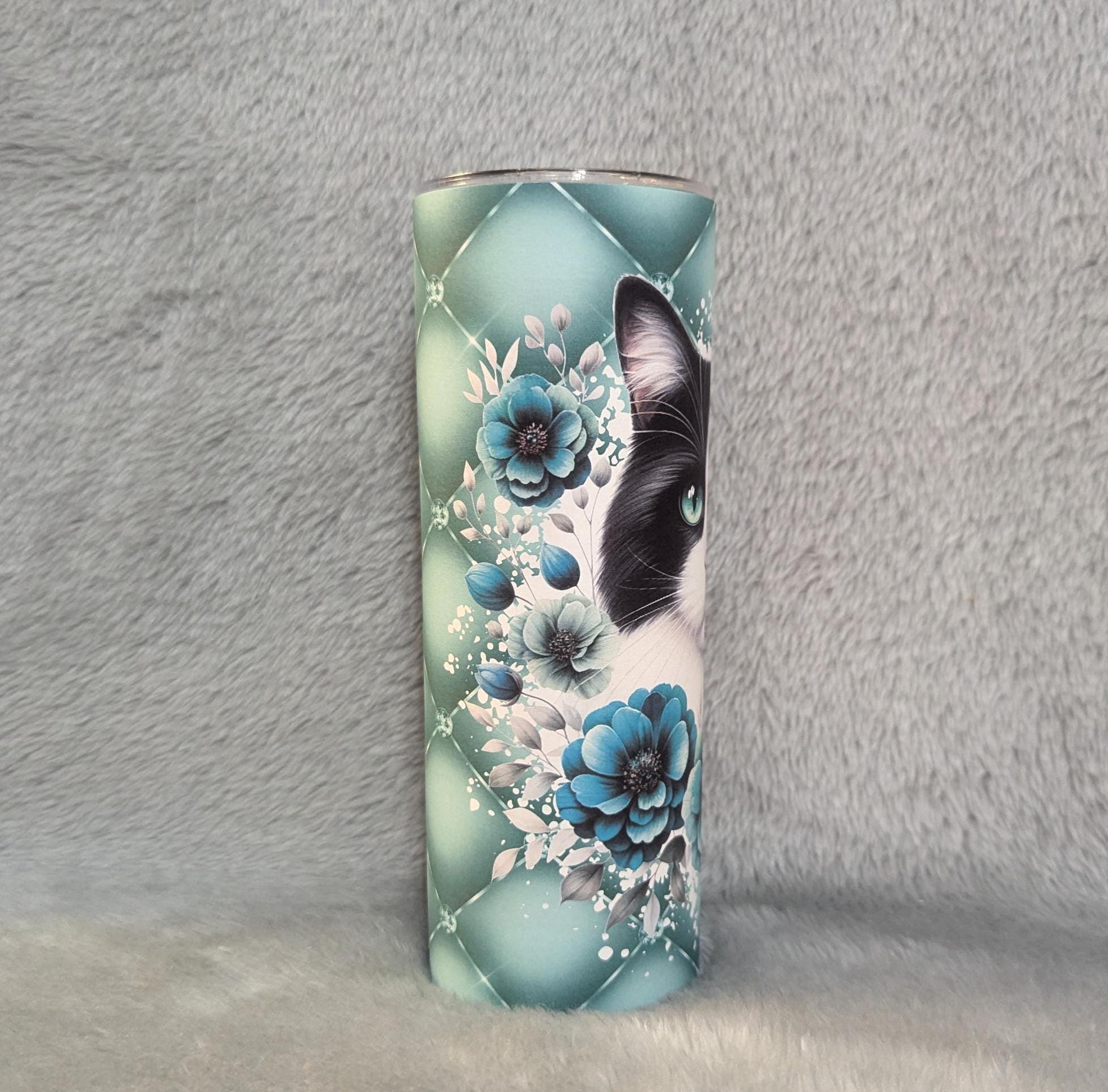 Cat Tumbler Can Be Personalized, Cup With Name, 20oz Tumbler With Reusable Straw, Gift For Cat Lover, Tumbler For Hot Or Cold Drinks