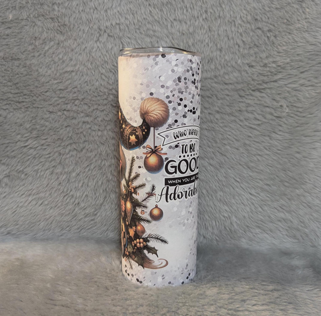 Cute Christmas Gnome Tumbler Can Be Personalized, Includes A Reusable Straw, Winter Gnomes Tumbler, Great For Hot and Cold Beverages