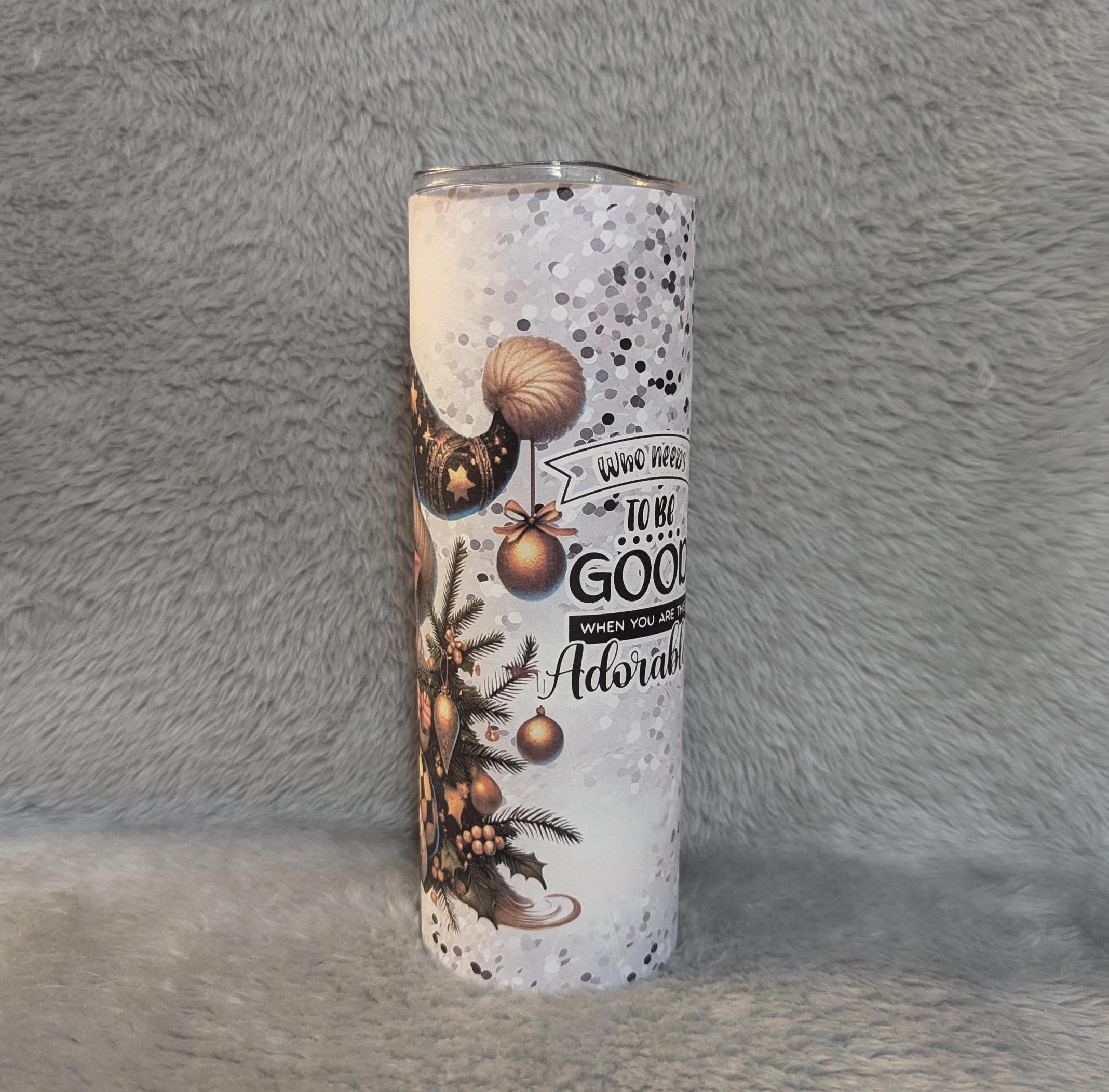 Cute Christmas Gnome Tumbler Can Be Personalized, Includes A Reusable Straw, Winter Gnomes Tumbler, Great For Hot and Cold Beverages