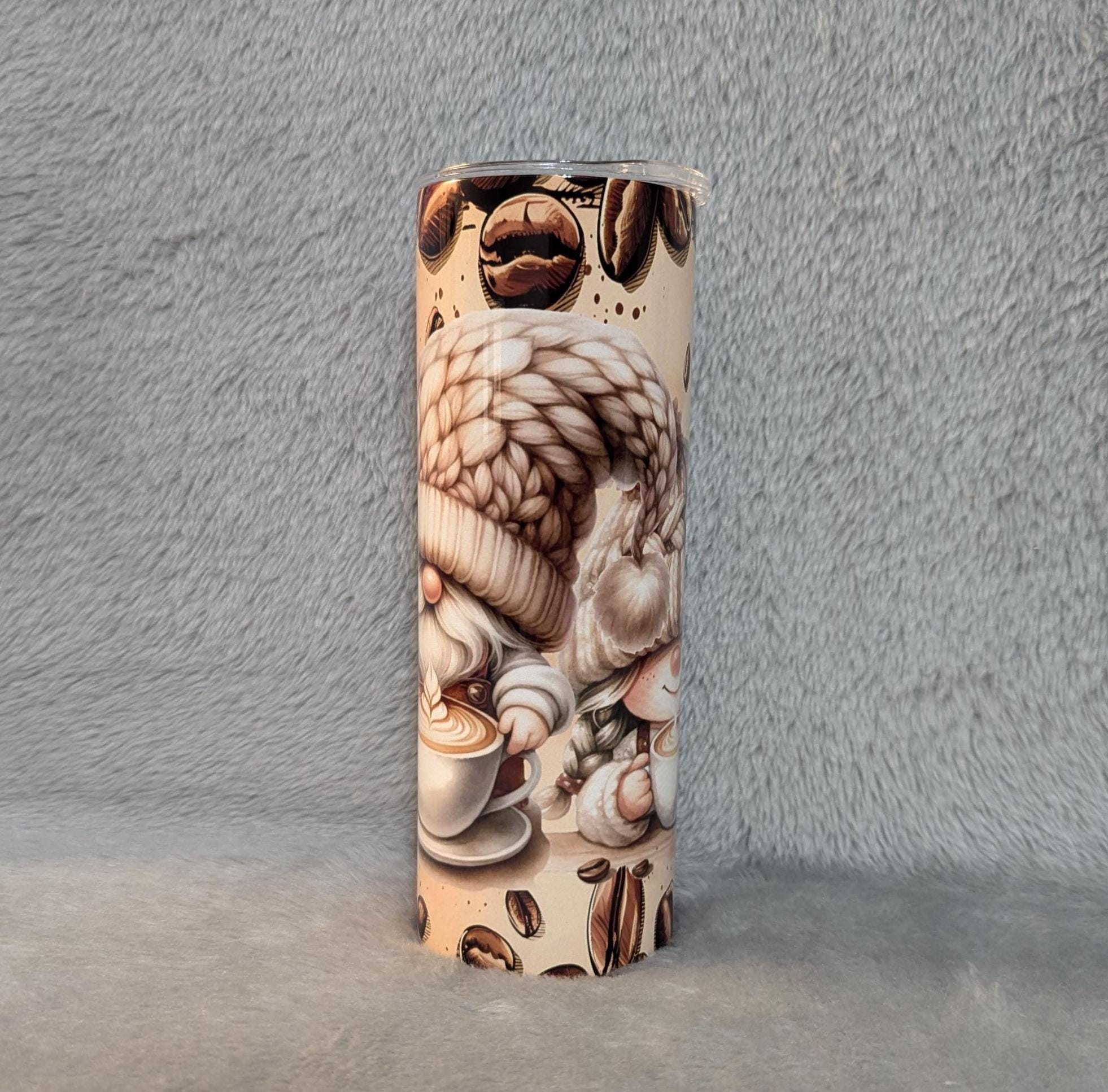 Coffee Gnome Tumbler Can Be Personalized, Cup With Name, Includes A Reusable Straw, Gnome Gift, Gnome Coffee Tumbler, 20oz Skinny Tumbler