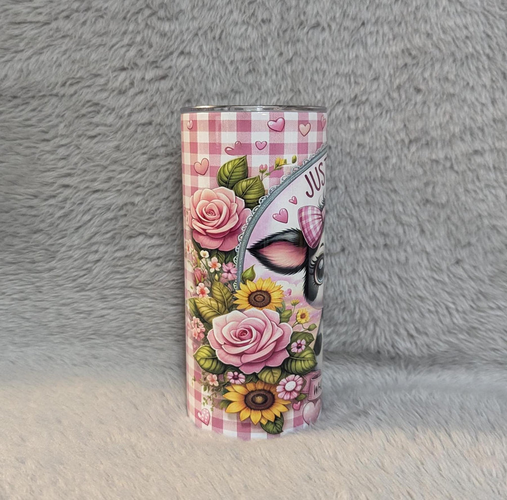 Just A Girl Who Loves Cows Kids Tumbler 15oz With Reusable Straw, Can Be Personalized
