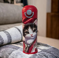 Adorable Kids Kitten Water Bottle 12oz With Reusable Straw Can Be Personalized