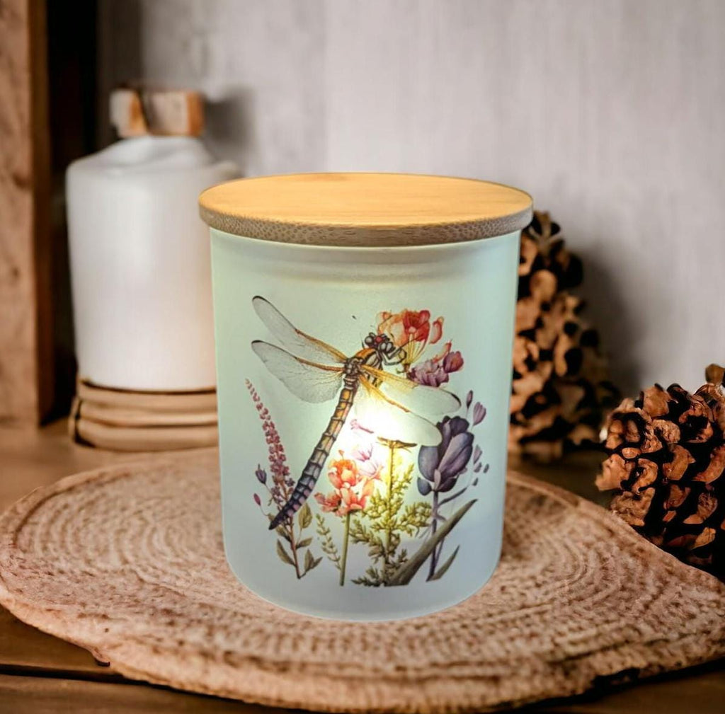 Dragonfly Candle Holder With A Battery Operated Flickering Tea Light