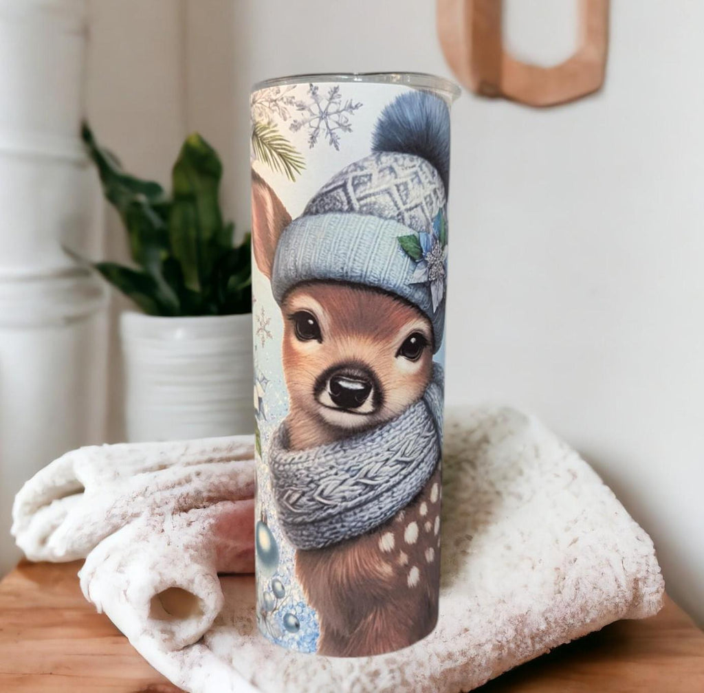 Christmas Deer Tumbler Can Be Personalized, Cup With Name, Christmas Gift, Holiday Tumbler, Christmas Party Gift, 20oz Tumbler