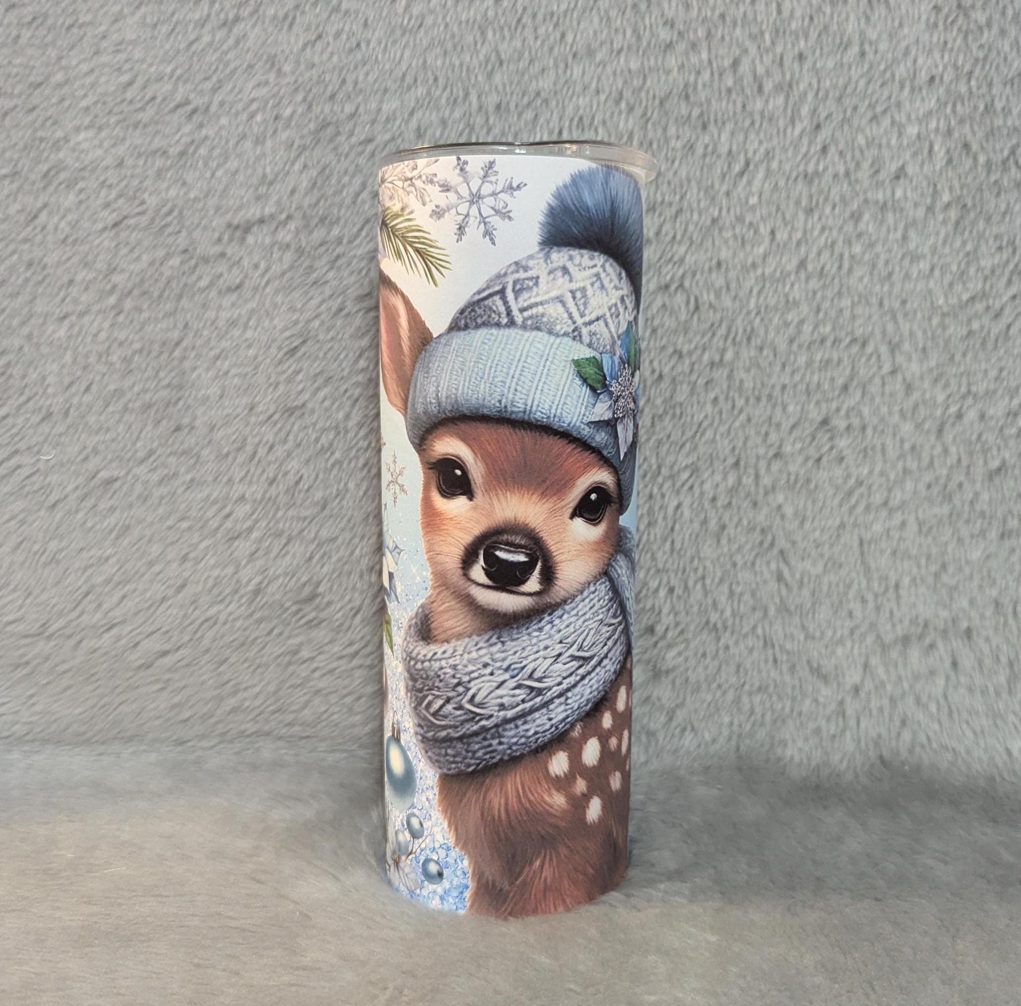 Christmas Deer Tumbler Can Be Personalized, Cup With Name, Christmas Gift, Holiday Tumbler, Christmas Party Gift, 20oz Tumbler