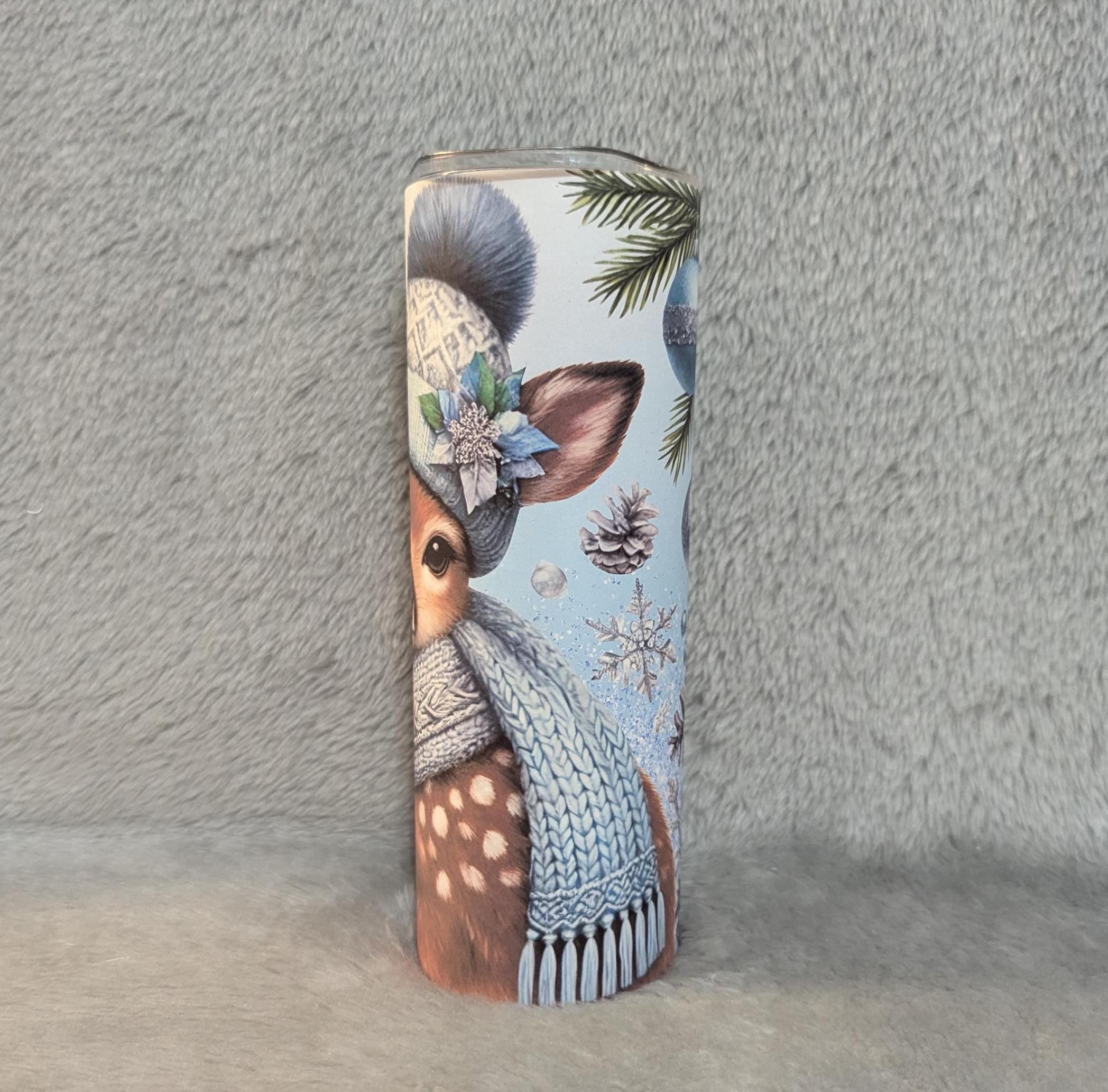 Christmas Deer Tumbler Can Be Personalized, Cup With Name, Christmas Gift, Holiday Tumbler, Christmas Party Gift, 20oz Tumbler
