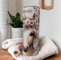 Palomino Horse Tumbler 20oz With Reusable Straw, Can Be Personalized