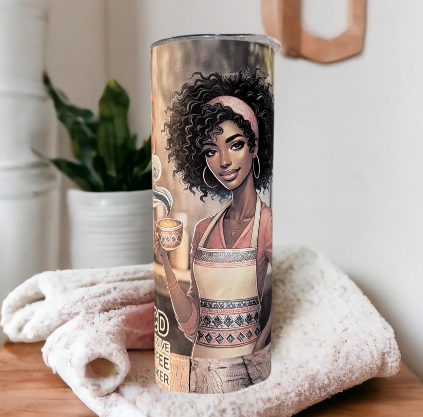 Obsessive Coffee Drinker Tumbler 20oz With Reusable Straw, Can Be Personalized