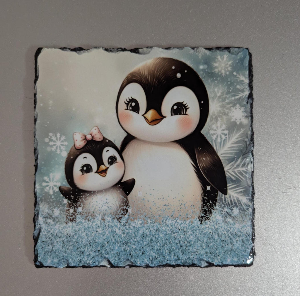 Slate Penguin Picture With Display Legs