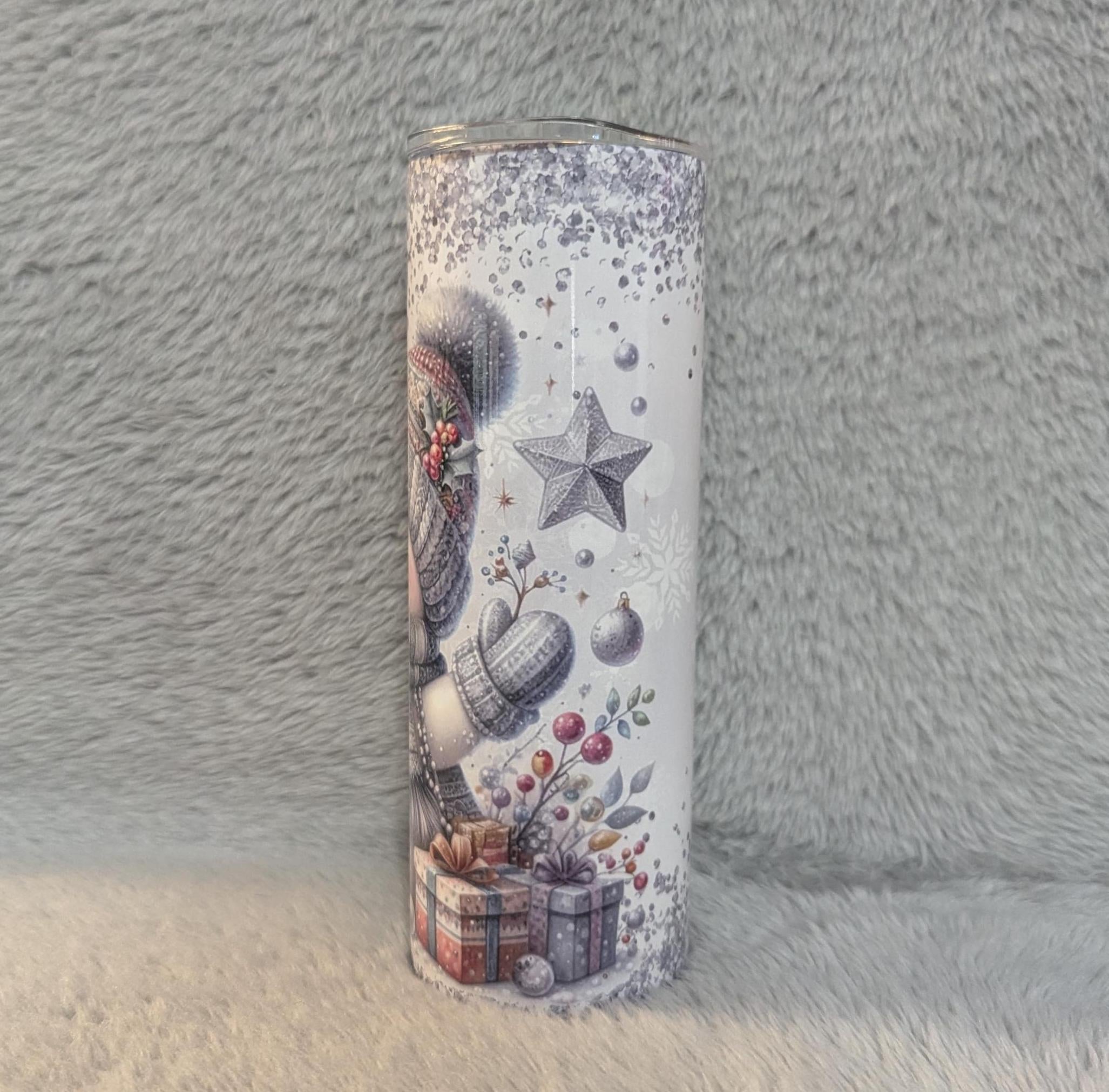 Cute Snowman Tumbler 20oz With Reusable Straw, Can Be Personalized