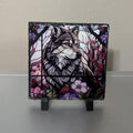 Slate Wolf Picture With Display Legs
