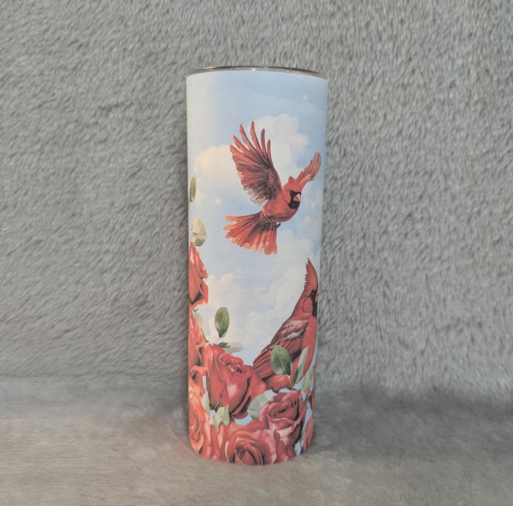 Cardinal Tumbler Can Be Personalized, Includes Reusable Straw, Cardinal Cup, Cardinal Gift, Bird Tumbler For Bird Lovers, Hot Or Cold Drinks
