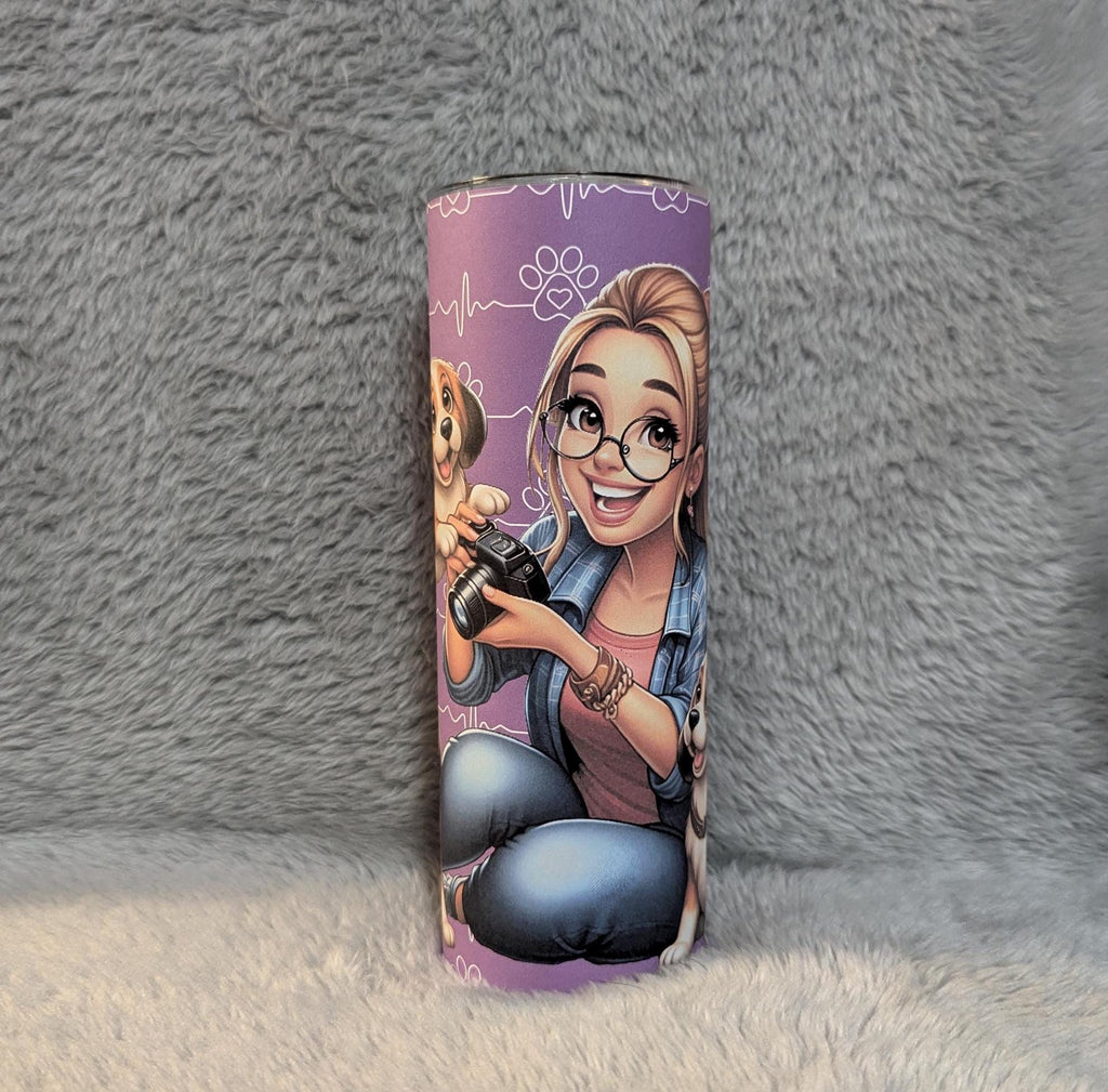 Dog Lady Tumbler Can Be Personalized, Dog Mom Tumbler, Dog Gifts, Includes Reusable Straw, For Home Or On The Go Hot Or Cold Drink