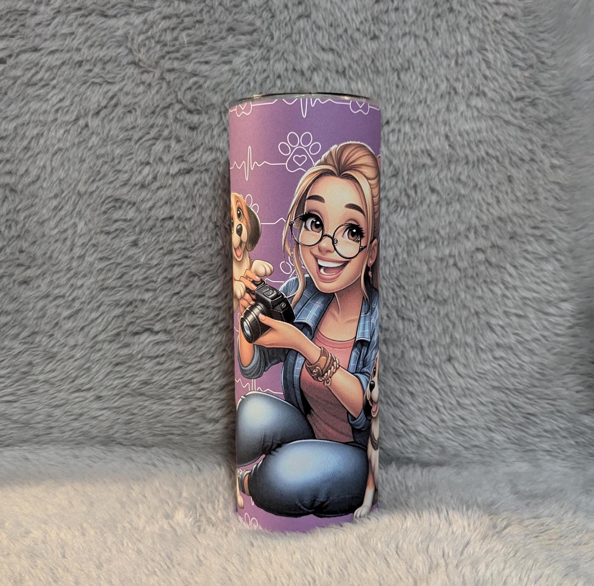 Dog Lady Tumbler Can Be Personalized, Dog Mom Tumbler, Dog Gifts, Includes Reusable Straw, For Home Or On The Go Hot Or Cold Drink