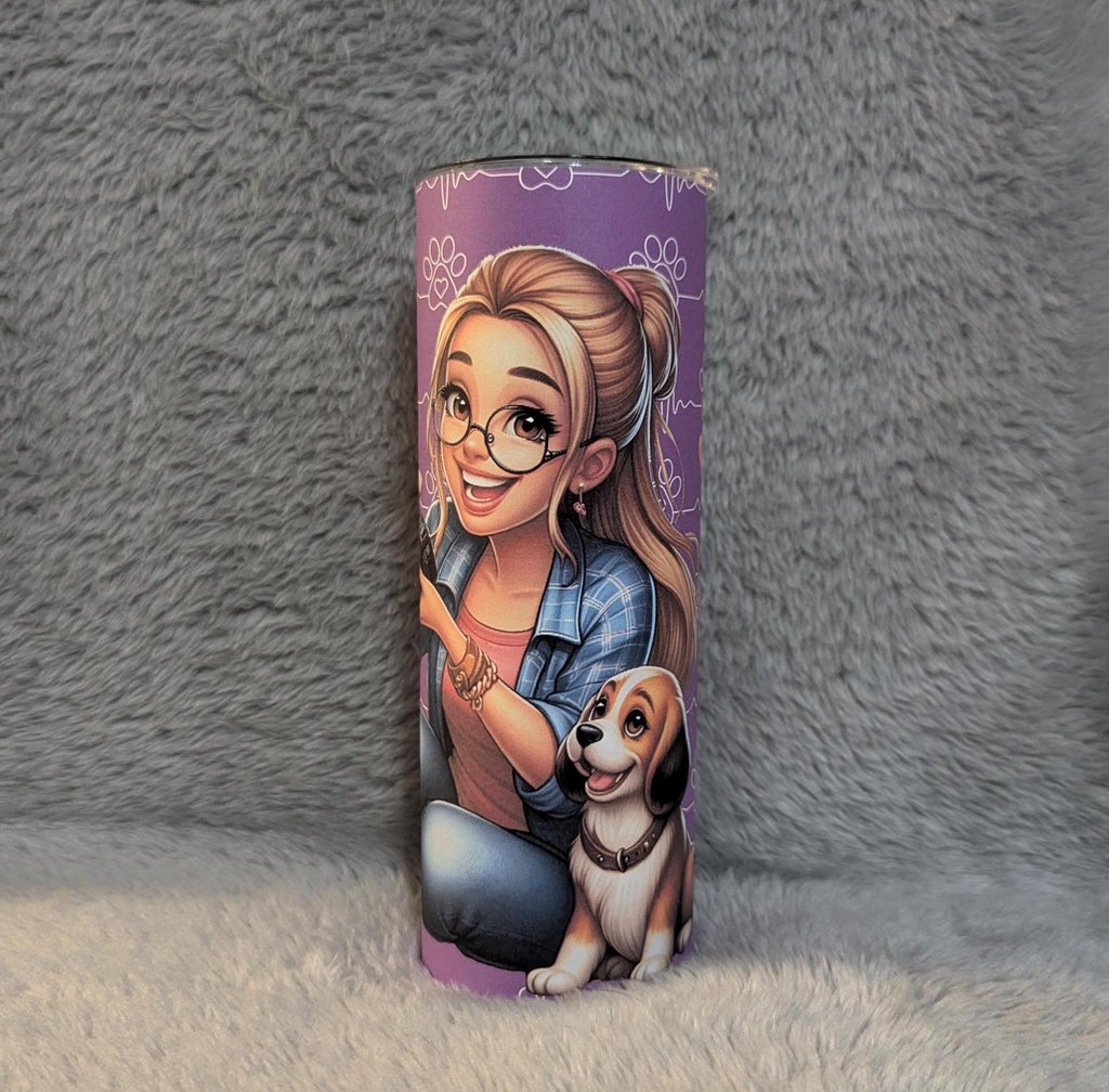 Dog Lady Tumbler Can Be Personalized, Dog Mom Tumbler, Dog Gifts, Includes Reusable Straw, For Home Or On The Go Hot Or Cold Drink