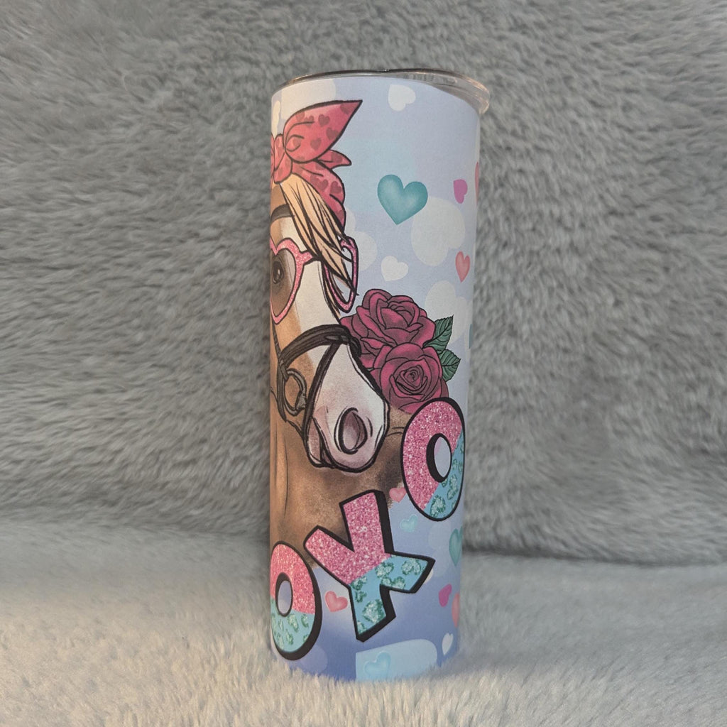 Horse Tumbler 20oz With Reusable Straw Can Be Personalized