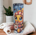 Cute Bee Tumbler 20oz With Reusable Straw, Can Be Personalized