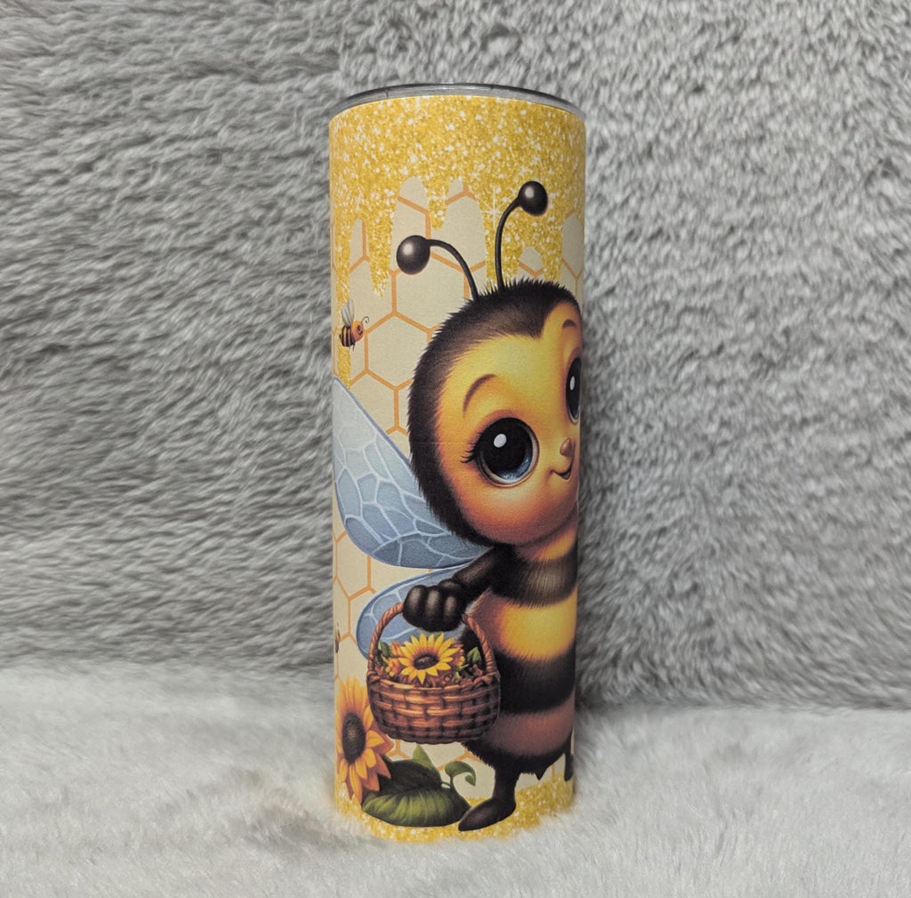 Just A Girl Who Loves Bees Tumbler 20oz With Reusable Straw, Can Be Personalized