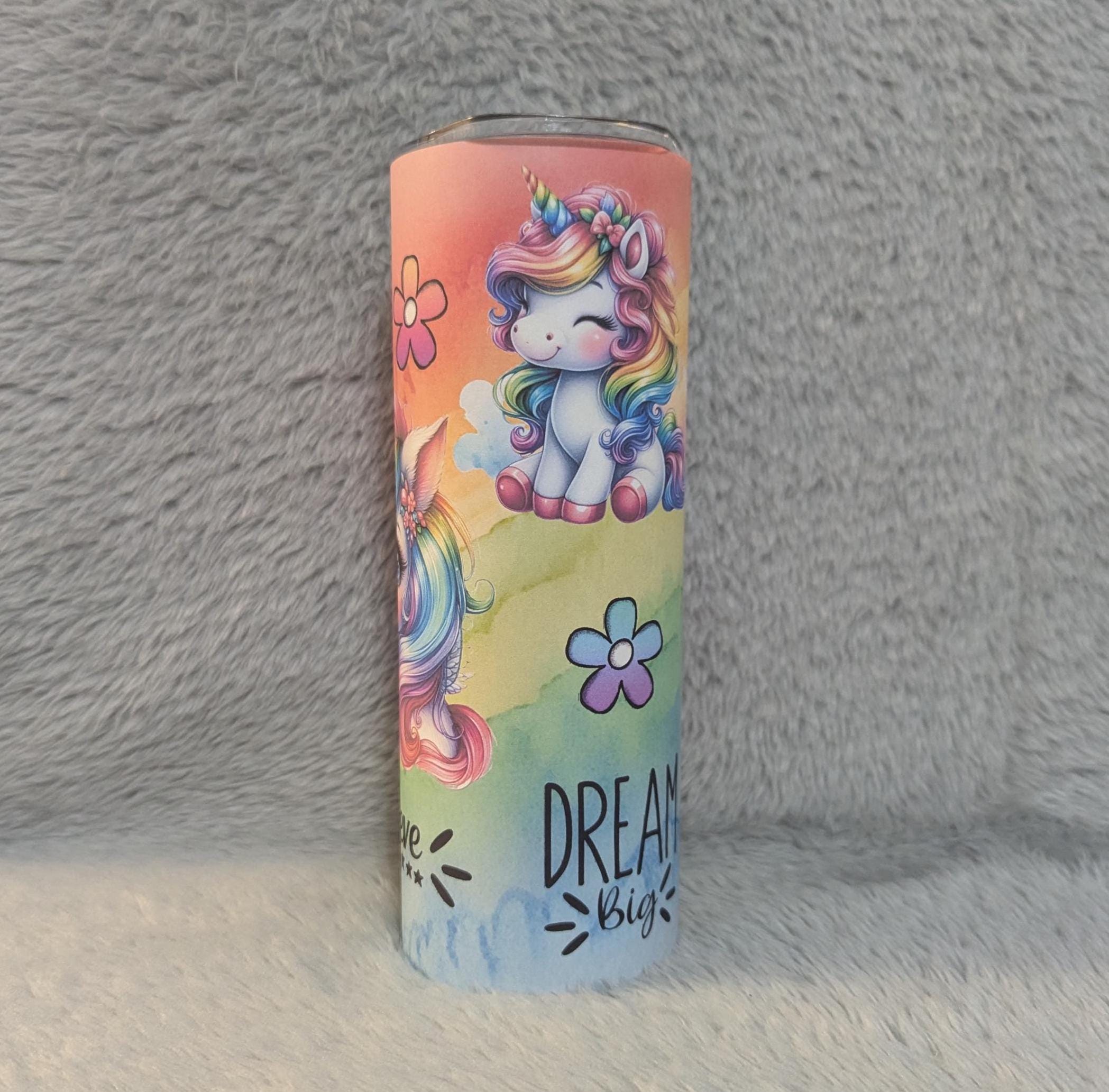 Colorful Unicorn Tumbler With Cute Sayings, 20oz Tumbler With Reusable Straw, Unicorn Lover Gift, Unicorn Cup With Name, Unicorn Lover Gift