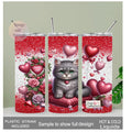 Valentine Kitten Tumbler That Can Be Personalized Includes A Straw, Cat Cup With Name, Cat Lover Tumbler, Cat Lover Gift, Hot Or Cold Drinks